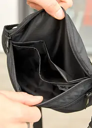 Сумка на пояс бананка Sambag Tirso LTH чорний тканевий 31 х 12 х 5 см (80331065m) - мініатюра 5
