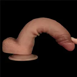 Фалоімітатор - Sliding Skin Pro Dual Layer Silicone Dong 8.5" Flesh #2 - мініатюра 7