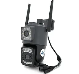 Видеокамера 4G Wi-Fi уличная с двумя объективами 2+2mpx YOSO YOIPC41D4MP50 PTZ 2.8mm V380 - мініатюра 1