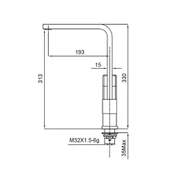 Змішувач для кухні Koer KB-70010-05 (KR3489) - мініатюра 2