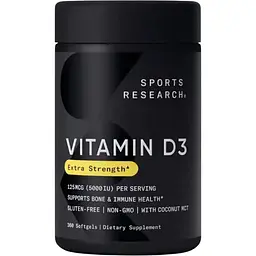 Вітаміни Sport Research Vitamin D3 5000 IU 360 softgels (1086-2023-10-4401)