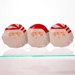 Блюдо сервірувальне новорічне для закусок Yiwu Santa Claus 33.5×12.5 см CR-1-33 - мініатюра 2