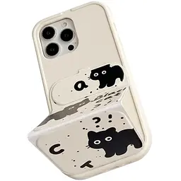Чохол TPU Panel Stand для Apple iPhone 15 Pro (6.1") Black Cat - мініатюра 3