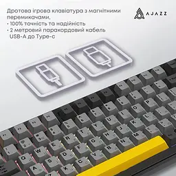 Клавіатура Ajazz AK820 MAX Magnetic switches Black Gray Yellow RGB (AK820MAX-WM-BGY) - мініатюра 5