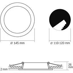 LED світильник Videx Back вбудований круглий 9W 5000K (VL-DLBR-095) - мініатюра 5