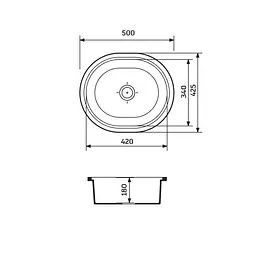 Кухонна мийка Adamant Circum 500x425x180 terra 625223, Тера - мініатюра 4