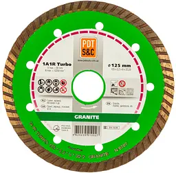Алмазний круг по граніту PDT Granite 1A1R Turbo 125х2,2х8х22,2 мм