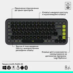 Комплект (клавіатура + миша) Logitech POP Icon Combo Bluetooth UA Graphite (920-013156) [121099] - мініатюра 8