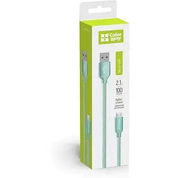 Кабель ColorWay USB - МicroUSB 2.1А 1м Mint - мініатюра 3