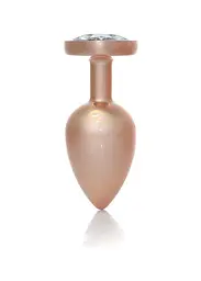 Анальна пробка - Jewellery Pearl Gold Heart Plug Clear L - мініатюра 5