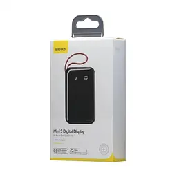 Зовнішній акумулятор Baseus Mini S Digital Display 3 A з кабелем для iPhone Lightning чорний - мініатюра 3