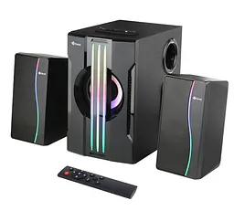 Колонки 2.1 Kisonli TM-9100A, для ПК та ноутбука, живлення 220V + jack 3.5mm, 5W+2x3W, 20Hz-20KHz, з сабвуфером, bluetooth, Black