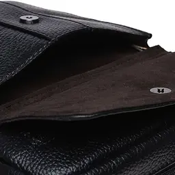 Чоловіча сумка Borsa Leather K18154 27x22x7 см Чорний (14783) - мініатюра 7