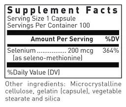 Селено-метіонін Douglas Laboratories Seleno Methionine 200 мкг 100 капс - мініатюра 2