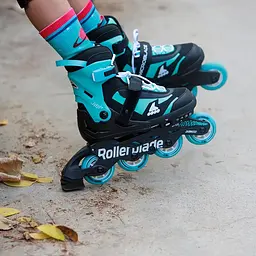 Ролики Rollerblade Microblade 33-36,5 Чорний-Бірюзовий - мініатюра 8