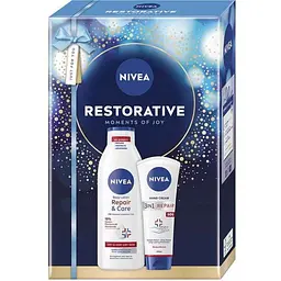 Набір подарунковий для жiнок NIVEA 2025 Restorative: Лосьйон для тіла+Крем для рук