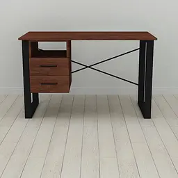 Письмовий стіл із ящиками Ferrum-decor Оскар 750x1200x600 метал Чорний ДСП Венге 16 мм (FRD-105380) - мініатюра 3