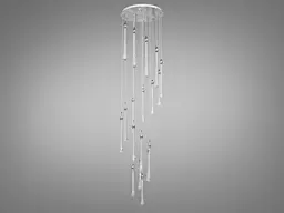 Люстра стельова LED Diasha 3003/18HR, 45W, хром, сучасний стиль для холу, коридору, вітальні