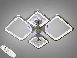 Сучасна стельова LED-люстра Diasha 8157/2+2HR LED 3color dimmer, 83W, 4565 lm, димер - мініатюра 2