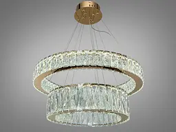 Люстра LED Diasha 575/600+420G золото 105 Вт пульт - мініатюра 2
