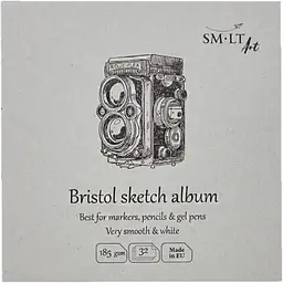 Альбом для ескізів SM-LT Art Authentic (Bristol) Layflat 14.8х14.8см 185г/м2 32л білий та гладкий папір