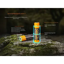 Акумулятор 18650 Fenix 3400 mAh li-ion зарядка Type-C (ARB-L18-3400U-V30) - мініатюра 10