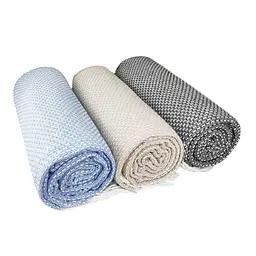 Плед бавовняний Букле блакитний Love You 140 x 200 см 4719 - мініатюра 6