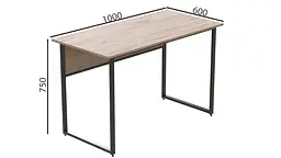 Комп'ютерний стіл Ferrum-decor Коді 75x100x60 чорний ДСП Дуб Сан-Марино 16мм (FRD-103734) - мініатюра 2