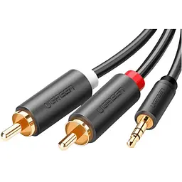 Кабель AUX 3.5мм TRS - RCAx2 M/M 1.0м UGREEN AV102 Чорний