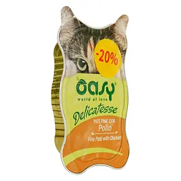 Вологий корм для дорослих котів Oasy Delicatesse паштет з куркою 85 г - мініатюра 2