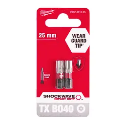 Біта SHOCKWAVE MILWAUKEE, TX BO40, 25мм, (2 шт) - мініатюра 2