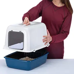 Закритий туалет для котів Ferplast Ariel 10 Home із системою просіювання та вугільним фільтром синій 36x47x35 см 72068099 - мініатюра 8