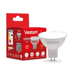 Світлодіодна лампа Vestum MR16 3W 3000K 220V GU5.3 1-VS-1502 - мініатюра 3