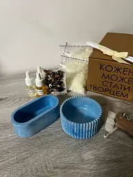 Подарунковий набір для створеня 2х свічок синій - мініатюра 3