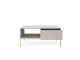 Стіл журнальний Perfect Home Нова / Nova з 2 шухлядами та золотими ніжками L104 Кашемір (PFH-091259) - мініатюра 2