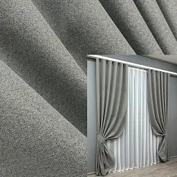 Комплект штор VR-Textil лен блэкаут 2 шт 150x270 см серый (1821ш)