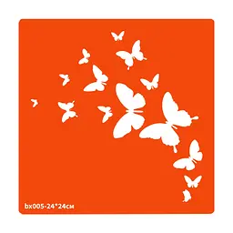 Трафарет для біо-тату Метелики bx005-24x24см, розмір 24х24см