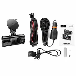 Відеореєстратор Hoco DI60 2-inch display with rear camera (1280P+720P) Black - мініатюра 5