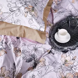 Простирадло на резинці MirSon Поплін 00-2 Beige Flowers 70x130 см (2200009700712) - мініатюра 2