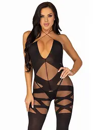 Бодістокінг Leg Avenue Illusion halter bodystocking One size Black, доступ - мініатюра 4