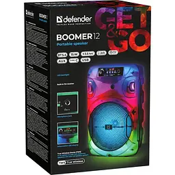 Акустична система 1.0 Boomer 12, 15Вт, Bluetooth/FM/USB/LED/AUX чорна - мініатюра 7