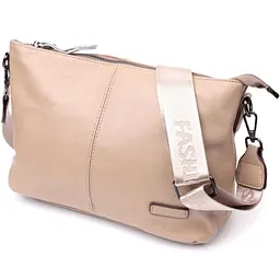 Шкіряна сумка з двома знімними ременями Vintage 22378 бежева