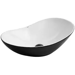 Умивальник накладний Mixxus Premium Wave-0105 white-Black 620x360x160 мм MP6558, Білий