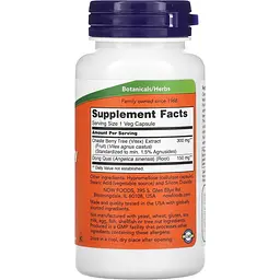 Натуральна добавка Now Chaste Berry Vitex Extract with Dong Quai 300 мг 90 капсул - мініатюра 2
