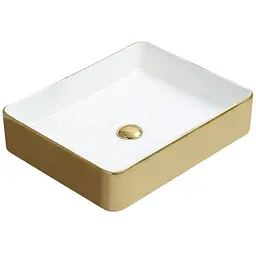 Умивальник Mexen Estela White/Gold накладний MEX-22105053, Золотий - мініатюра 1