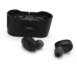 Бездротова Bluetooth стерео гарнітура Remax TWS-22 з кейсом Чорний - мініатюра 2