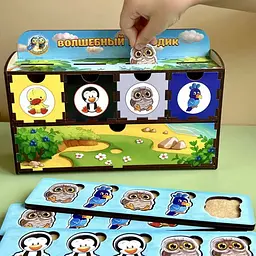 Дерев'яна настільна гра "Птахи" сортер-комодик Ubumblebees 24х15х6 см igr0001505 - мініатюра 4