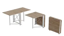 Стіл-книга трансформер Оріон 2 Ferrum-decor 750x1520x730 Білий метал ДСП Дуб Сан-Марино 16 мм (FRD-104591) - мініатюра 3