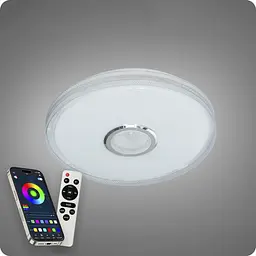 Люстра світлодіодна 517 Dlight RGB з пультом і колонкою 70Вт Білий (02177) - мініатюра 8
