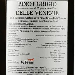 Вино Cantina Castelnuovo del Garda Pinot Grigio, біле, сухе, 12%, 0,75 л (8000009446418) - мініатюра 3